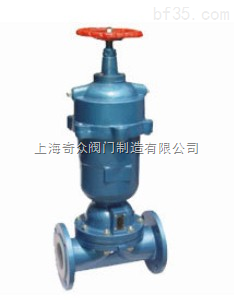 上海沪工常开式气动衬氟隔膜阀 食品机械行业的品质之选